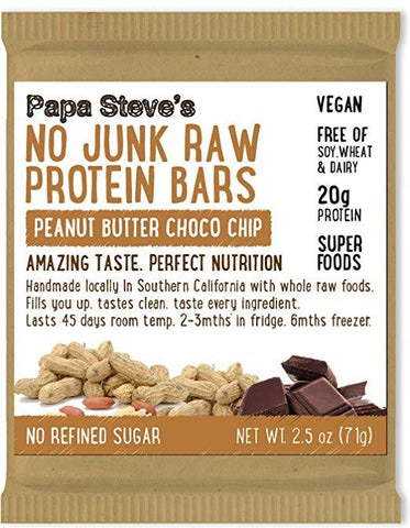 apa Steve's No Junk Raw Protein Bars, Dairy Free Peanut Butter Choco Chip